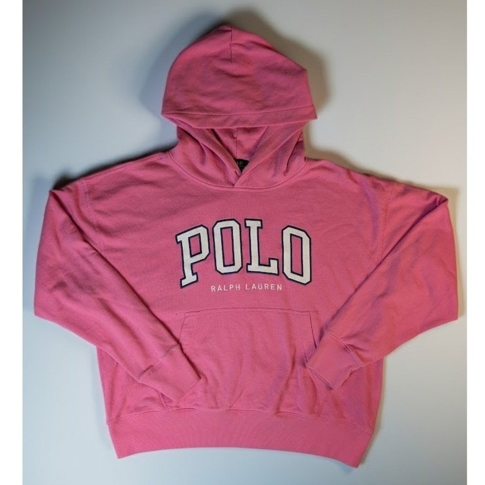 Polo Ralph Lauren Pink Graphic Logo Hoodie Sweatshirt Women's XL